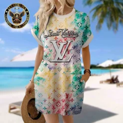 LOUIS VUITTON Premium Short Sleeve Pocket Dress 💖 Summer 2024 LUX-CJX1-0000JB57KGKE