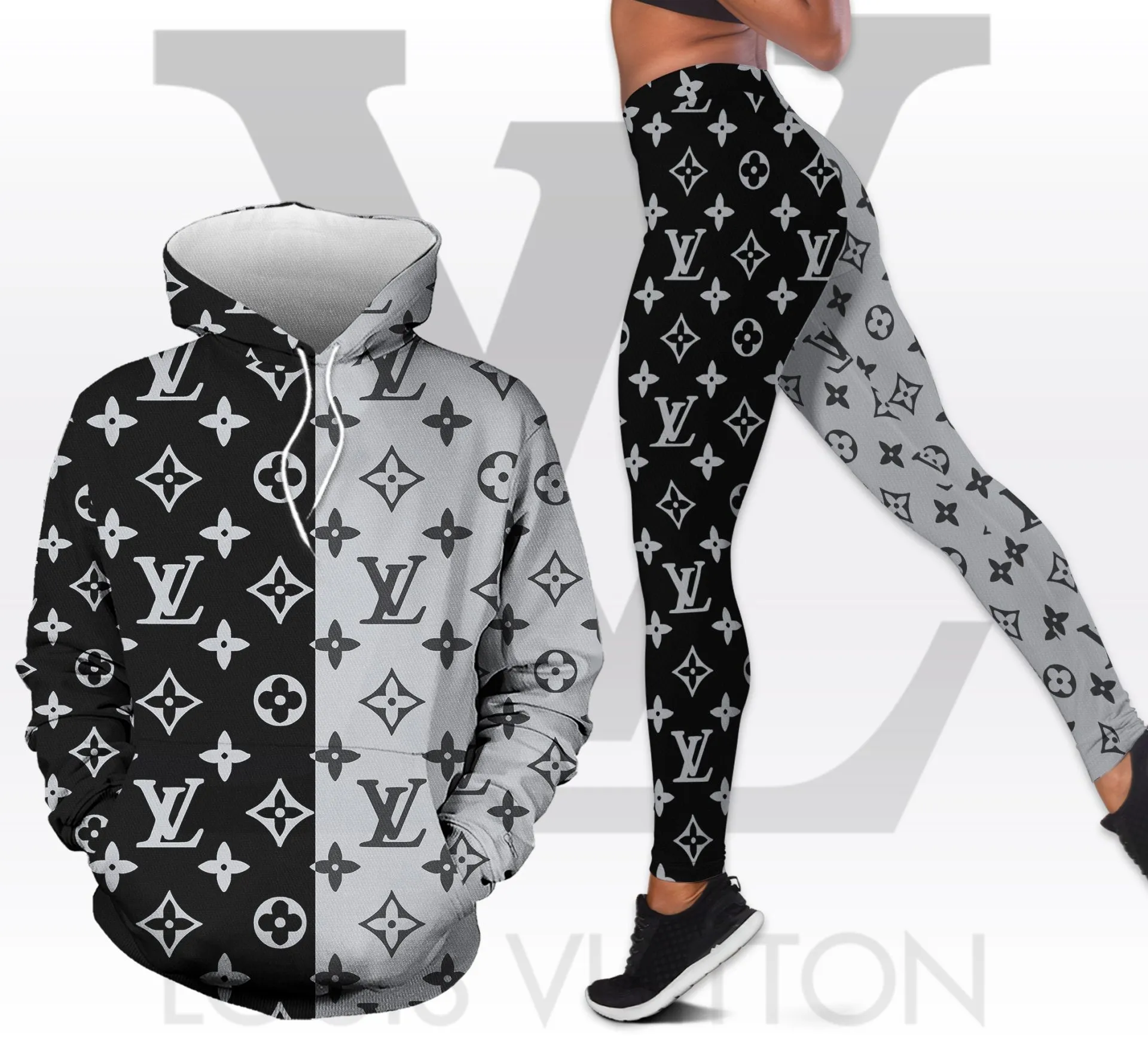 LOUIS VUITTON Premium Hoodie Leggings Set For WOMEN 2025 MRS-AF+DDK-28806
