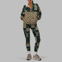 LOUIS VUITTON Premium Zip Hoodie Leggings Set LUX-ZIPAF+DDK-OODPP2DC