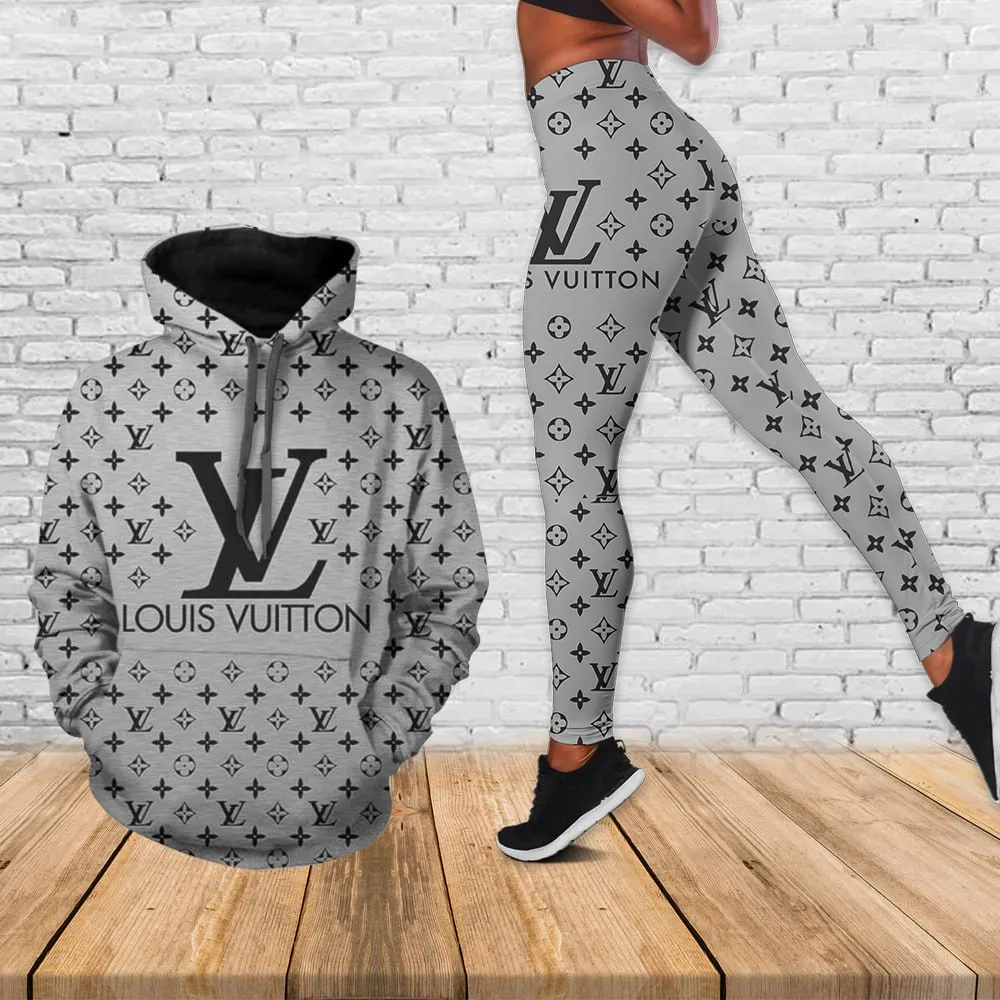 Louis Vuitton Grey Hoodie Leggings Luxury Brand Lv Clothing Clothes Outfit For Women Luxury Women Outfit Trending 2025 – MRS-AF+DDK-00841271