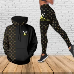 Louis Vuitton Black Hoodie Leggings Luxury Brand Lv Clothing Clothes Outfit For Women Luxury Women Outfit Trending 2025 – MRS-AF+DDK-00841305