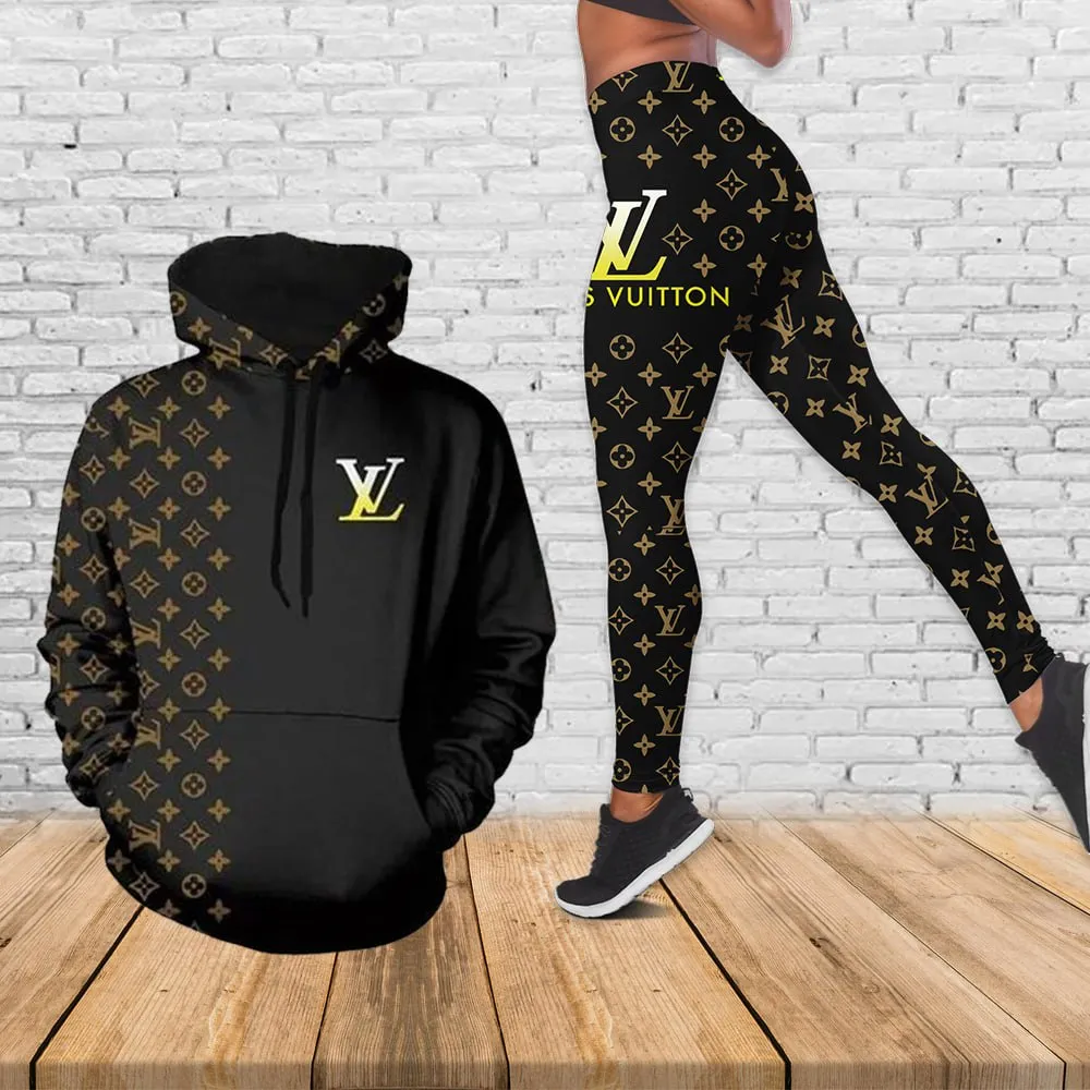 Louis Vuitton Black Hoodie Leggings Luxury Brand Lv Clothing Clothes Outfit For Women Luxury Women Outfit Trending 2025 – MRS-AF+DDK-00841305
