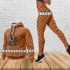 Louis Vuitton Orange Hoodie Leggings Luxury Brand Clothing Clothes Outfit For Women – MRS-AF+DDK-0013336468