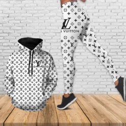 Louis Vuitton White Hoodie Leggings Luxury Brand Clothing Clothes Outfit For Women – MRS-AF+DDK-00136632